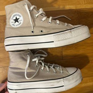 Chuck Taylor All Star Lift Platform Canvas Shoe In Cream
